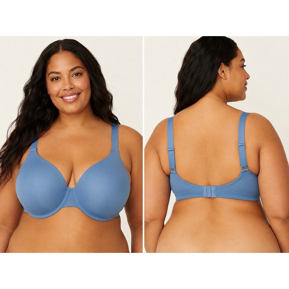 Cacique Lightly Lined Full Coverage Underwire Bra Blue Size 50B
